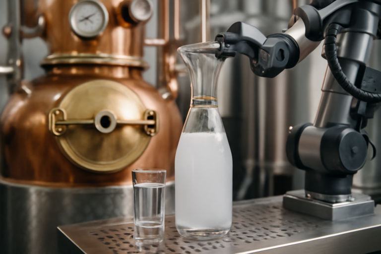 moderne ouzo produktion – passendes Artikelbild